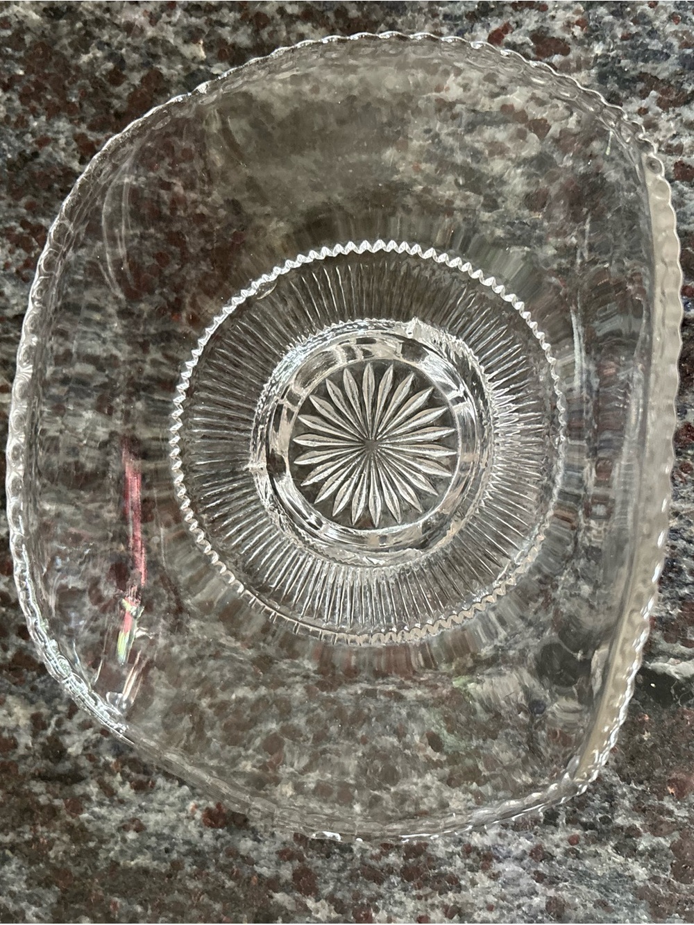 Clear Cut Glass Serving Bowl - Classic Clear